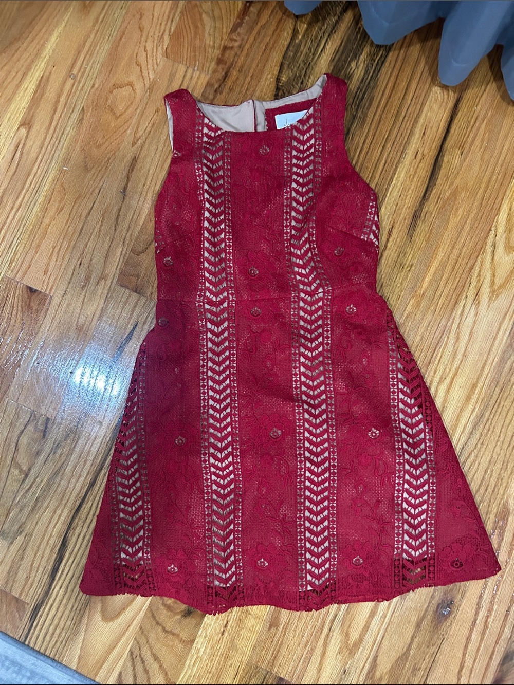 Anthropologie women’s Red Lace A-Line Dress